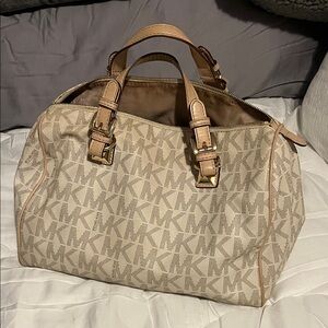 Michael Kors Tan Monogram Satchel
